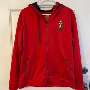 Running Man Elf Run Ladies XXL Red Zip Up Hoodie
